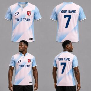 Custom Blue White Shade Pattern Football Jersey – FOT016