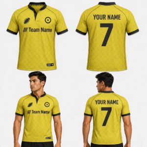 Custom Yellow Checkered Pattern Football Jersey – FOT025