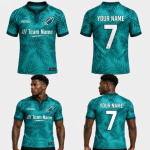 Custom Green Nature Abstract Pattern Football Jersey - FOT030