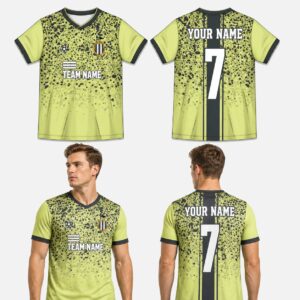 Custom Green Black Grunge Pattern Soccer Jersey – SOC004