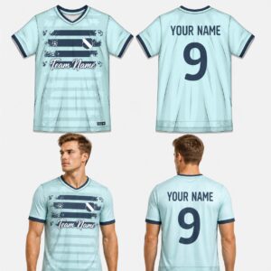 Custom Blue Front Striped Soccer Jersey – SOC005