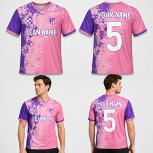 Custom Pink Purple Grunge Pattern Soccer Jersey – SOC016