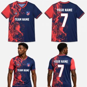 Custom Orange Blue Fire Pattern Soccer Jersey – SOC028