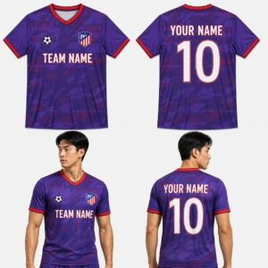 Custom Purple Orange Geometric Grunge Pattern Soccer Jersey – SOC031