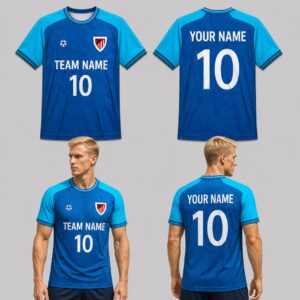 Custom Blue Stripes Pattern Soccer Jersey – SOC058