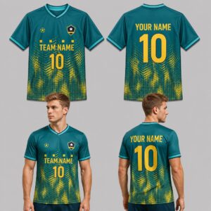 Custom Green Yellow Halftone Pattern Soccer Jersey – SOC061
