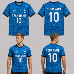 Custom Blue Liquid Pattern Soccer Jersey – SOC062