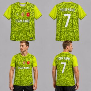 Custom Yellow Green Rugged Pattern Soccer Jersey – SOC073