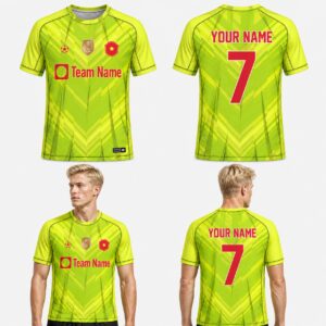 Custom Yellow Green Abstract Geometric Pattern Soccer Jersey – SOC088