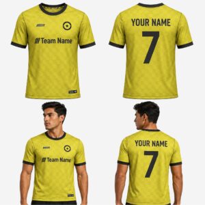 Custom Yellow Checkered Pattern Soccer Jersey – SOC089