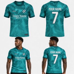 Custom Green Nature Abstract Pattern Soccer Jersey - SOC095