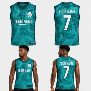 Custom Green Nature Abstract Pattern Volleyball Jersey – VOL002