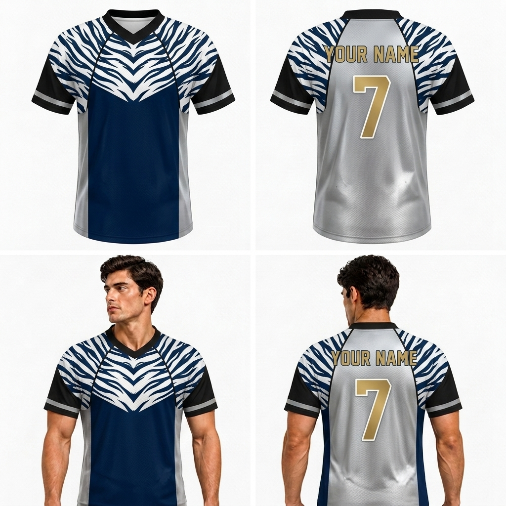 Custom Tiger Animals Adult Youth Football Jersey