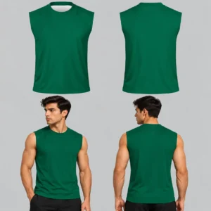 Custom Fine Green Unisex Sleeveless Shirt