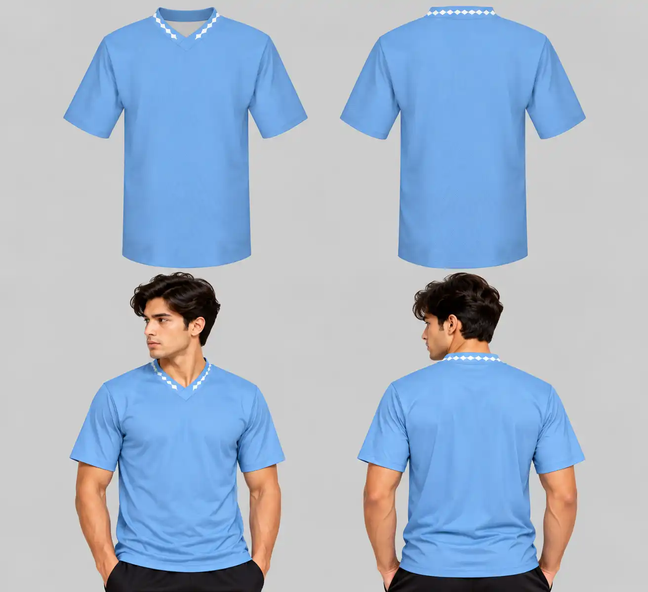 Argyle Neckline Unisex Custom Football Jersey