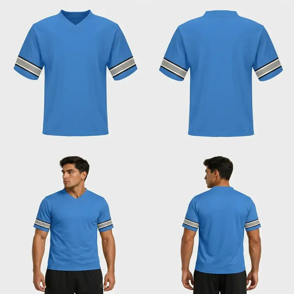 Classic Cool Blue Custom Football Jersey