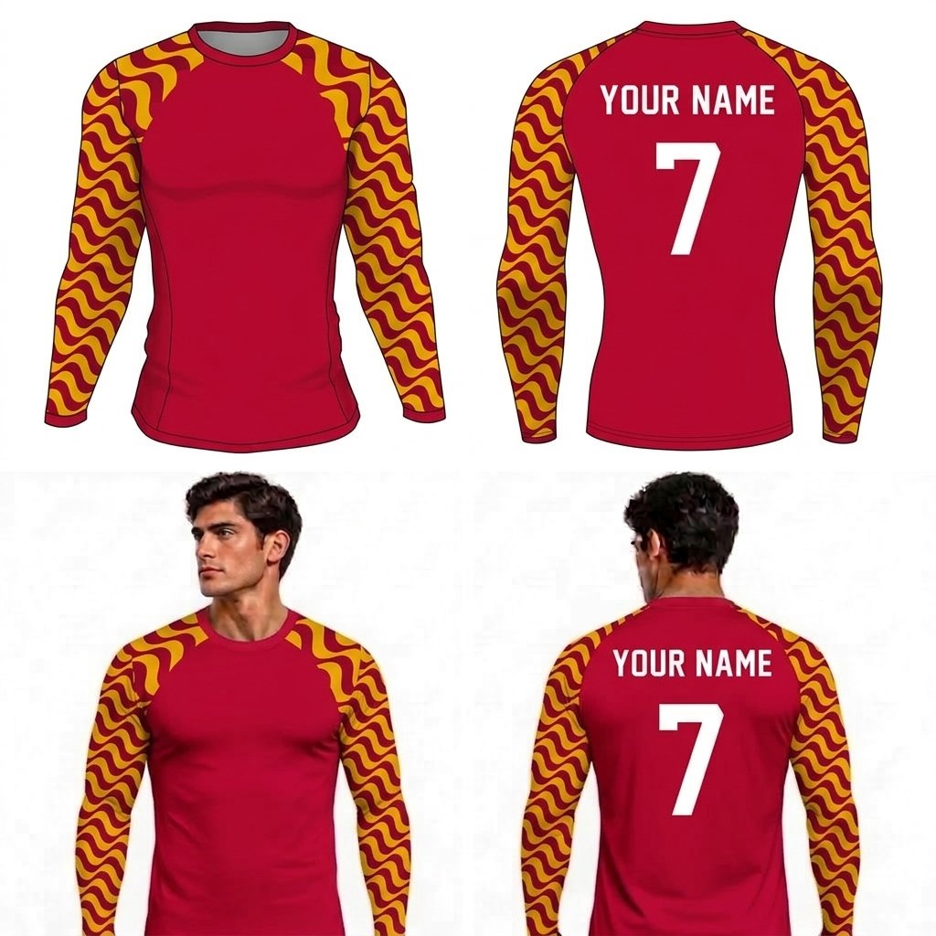 Custom Arms Design Adult Youth Long Sleeve Compression Shirts