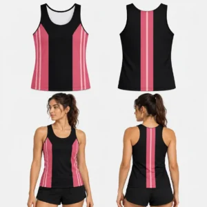 Custom Back Middle Vertical Line Unisex Track Sleeveless Shirt
