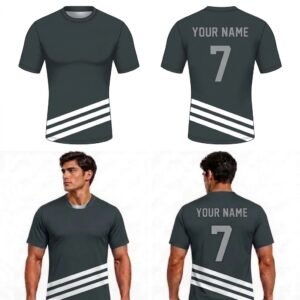 Custom Bottom Diagonal Lines Adult Youth Short Sleeve Compression Shirts