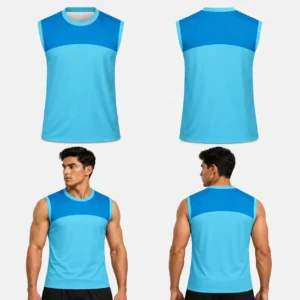 Custom Cool Blue Unisex Sleeveless Shirt
