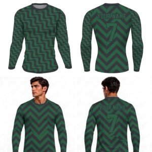 Custom Diagonal Zig Zag Adult Youth Long Sleeve Compression Shirts