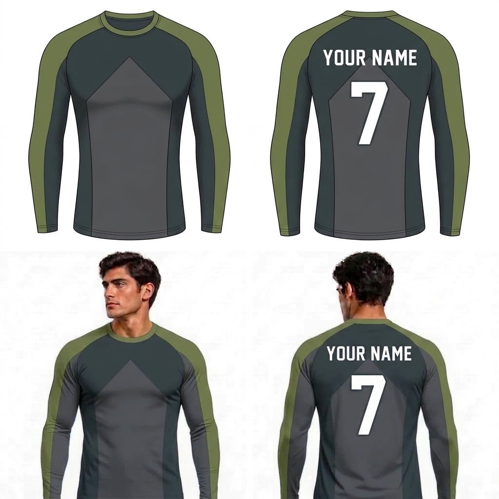 Custom Elegant Solids Adult Youth Long Sleeve Compression Shirts