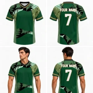 Custom Green Leaves Nature Football Jersey-optimized