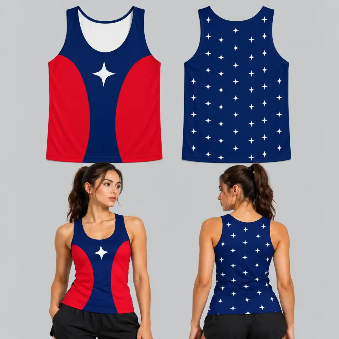 Custom Multi Back Stars Unisex Track Sleeveless Shirt