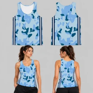 Custom Sides Horizontal Lines Unisex Track Sleeveless Shirt