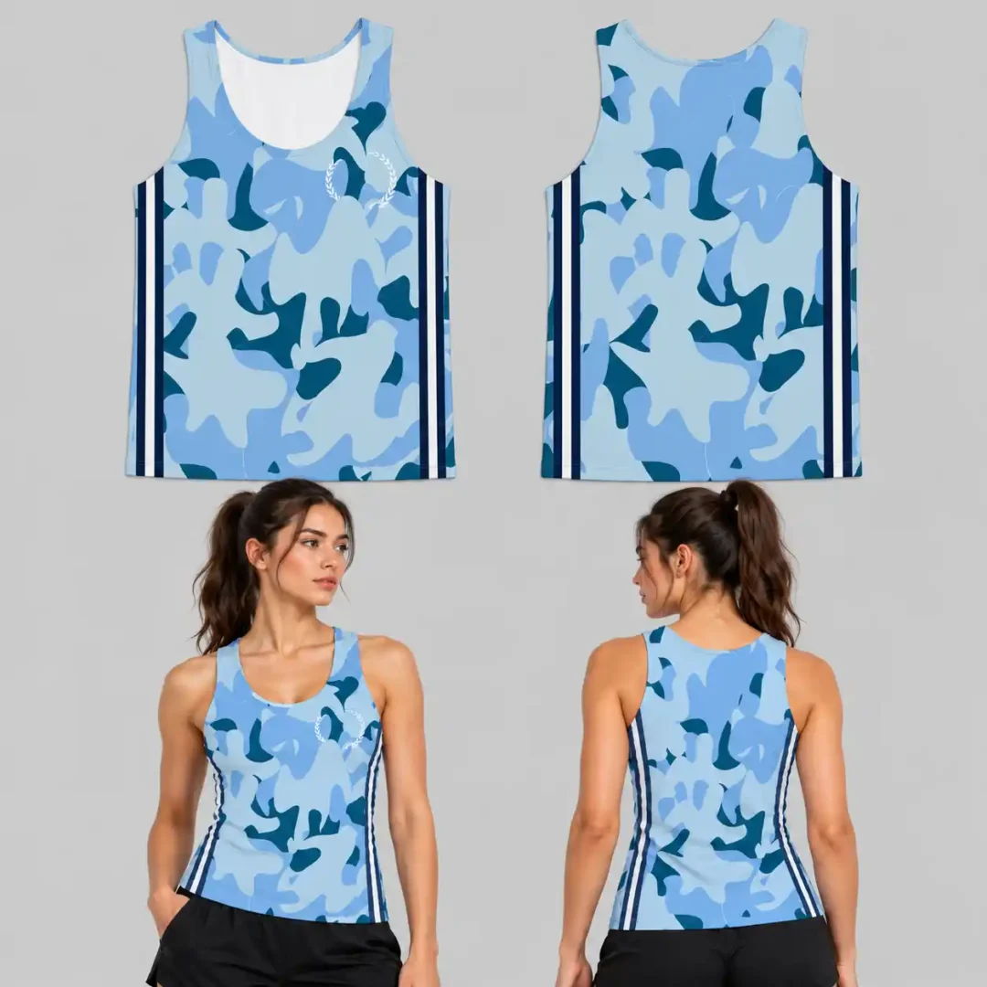 Custom Sides Horizontal Lines Unisex Track Sleeveless Shirt