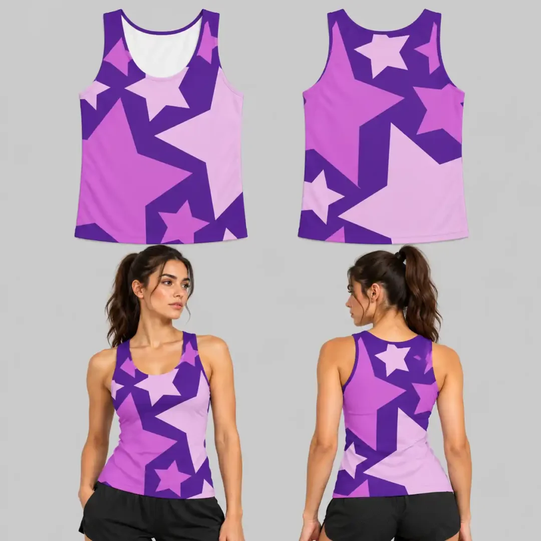 Custom Stars Design Unisex Track Sleeveless Shirt