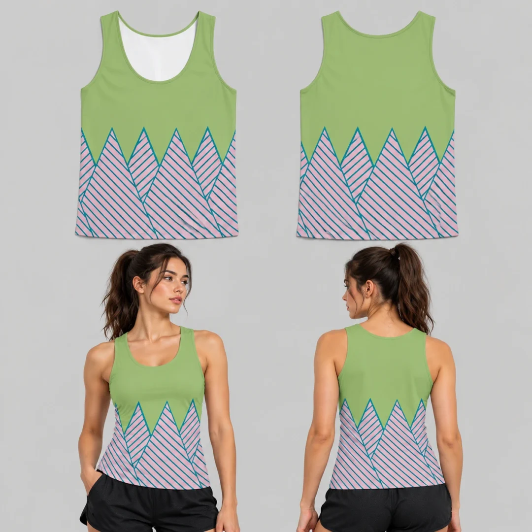 Custom Top Sharp Edges Adult & Youth Track Sleeveless Shirt