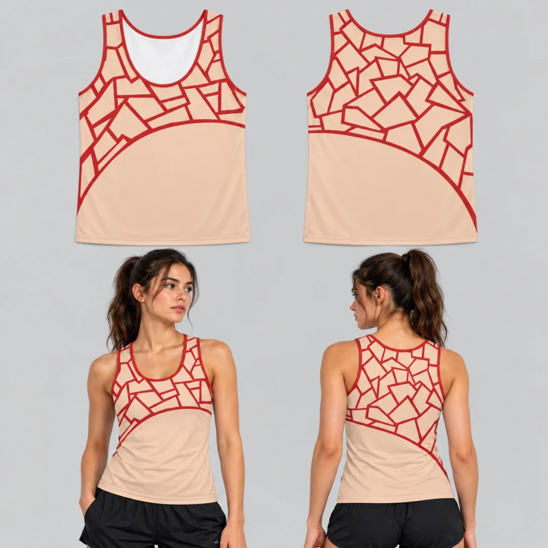 Custom Top Side Abstract Unisex Track Sleeveless Shirt