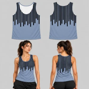 Custom Top Vertical Lines Track Sleeveless Shirt