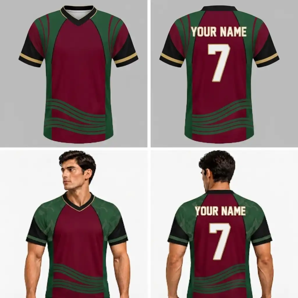 Custom Waves Shapes Adult Youth Football Jersey-optimized