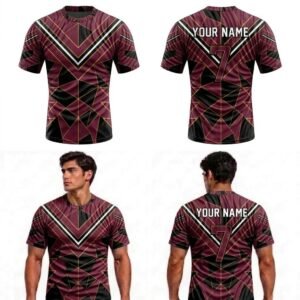 Custom Wavy Lines Type Adult Youth Compression Football Shirt