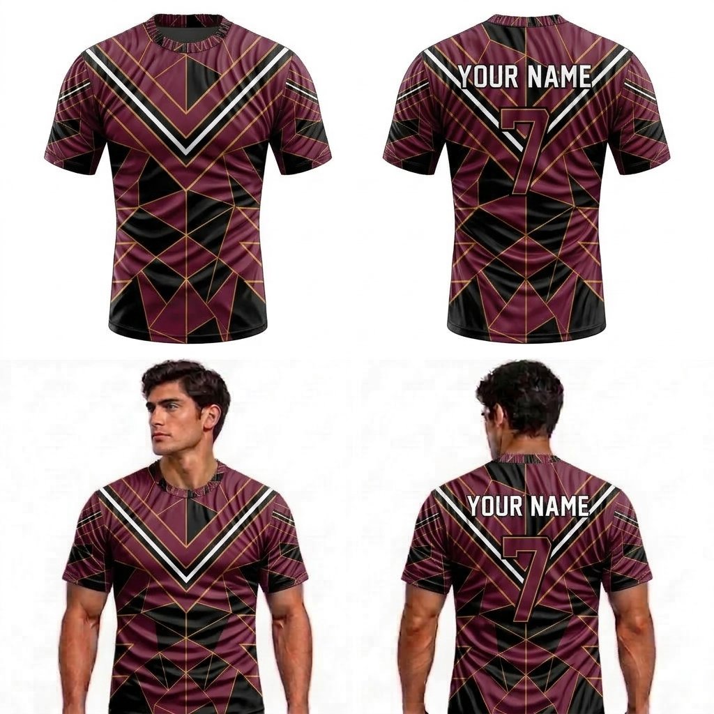 Custom Wavy Lines Type Adult Youth Compression Football Shirt