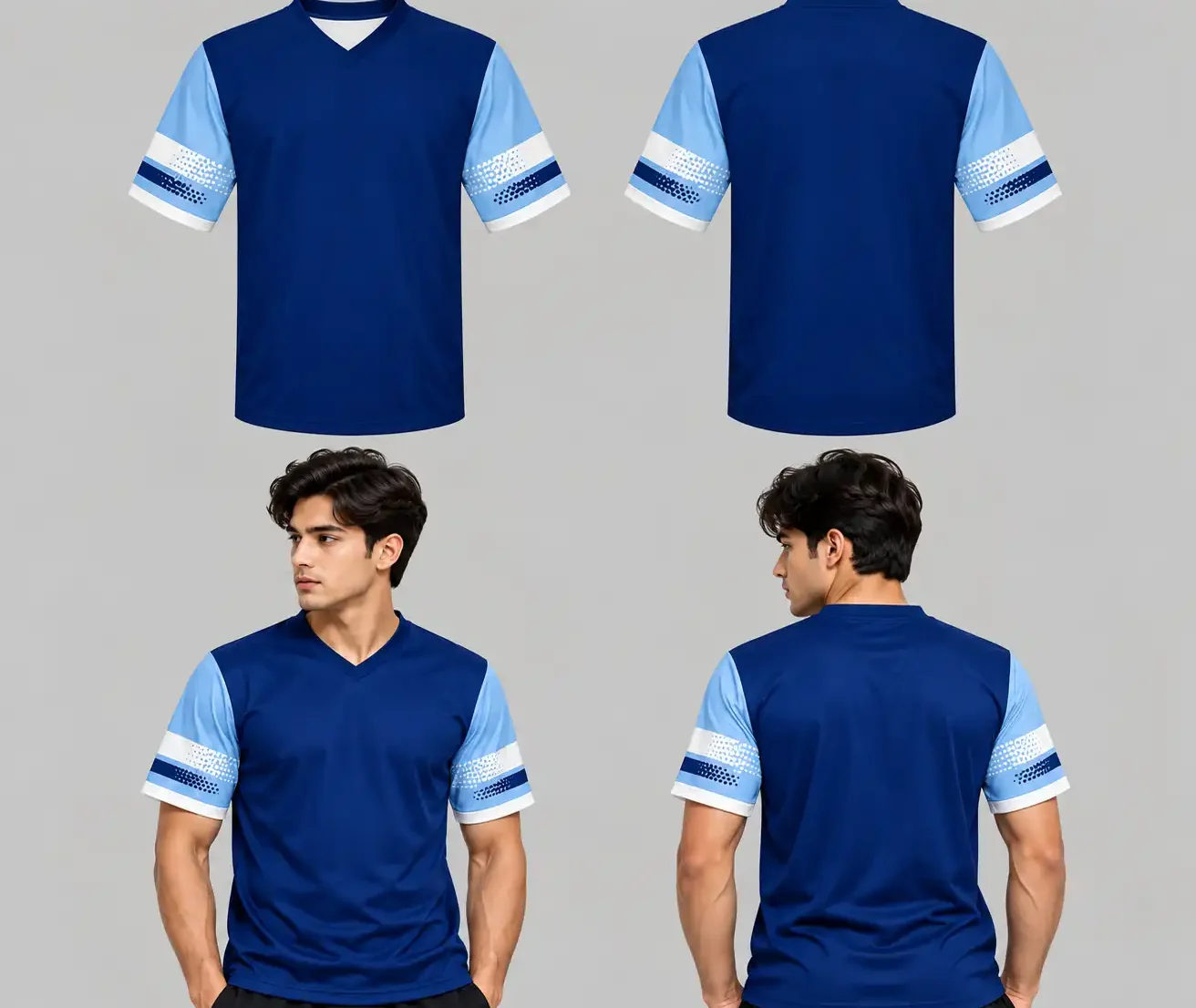 Deep Blue Unisex Custom Football Jersey